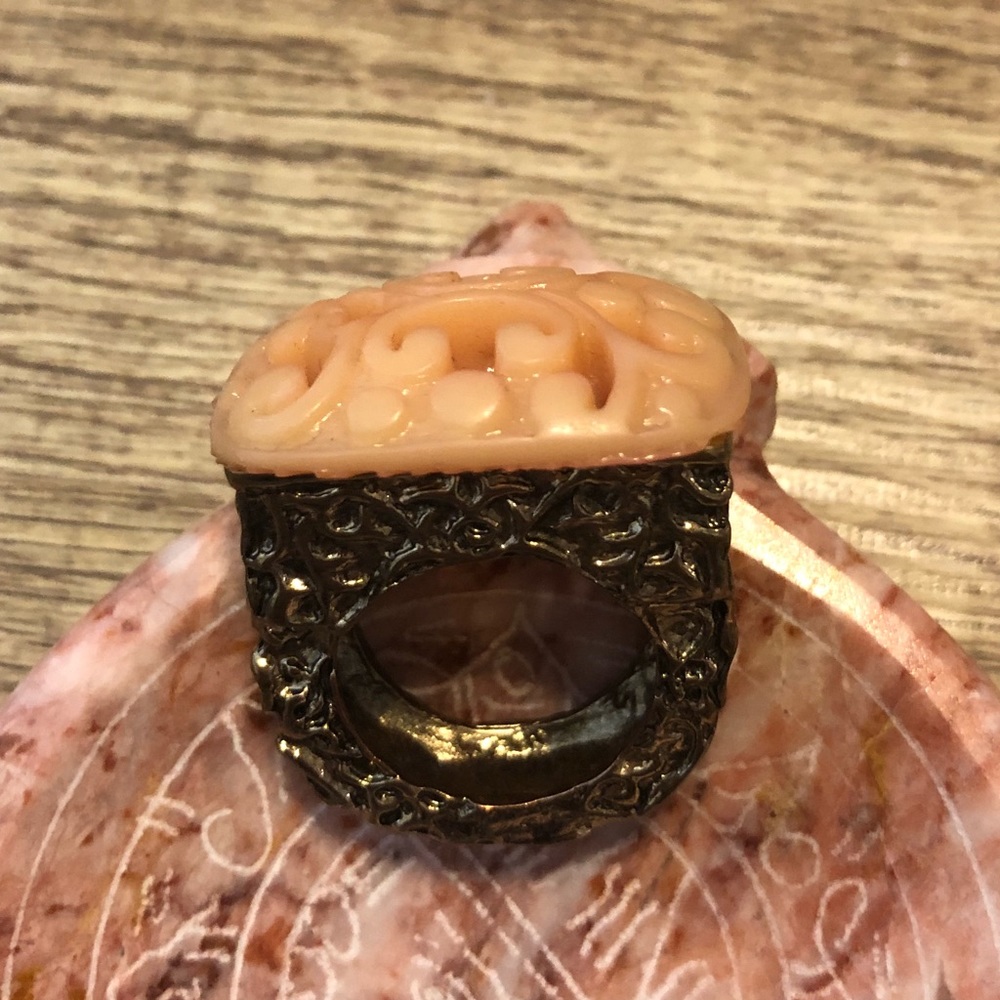 Gold and peach cocktail ring